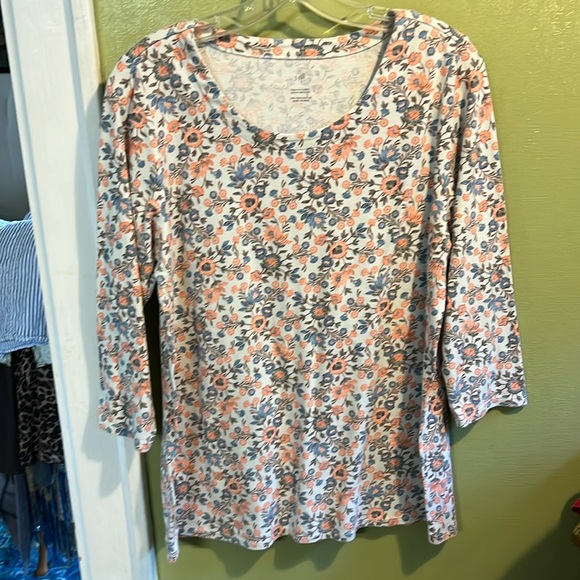 J. Jill Tops - J Jill knit top. Cotton. 3/4 sleeves. large